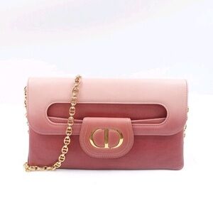 Dior Pink Gradient Clutch with Gold Chain